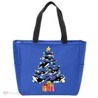 Orca Killer Whale Christmas Tree Orca Whales Lover Gift Tote Bag thumb 0