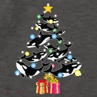 Orca Killer Whale Christmas Tree Orca Whales Lover Gift Vector Backpack thumb 2