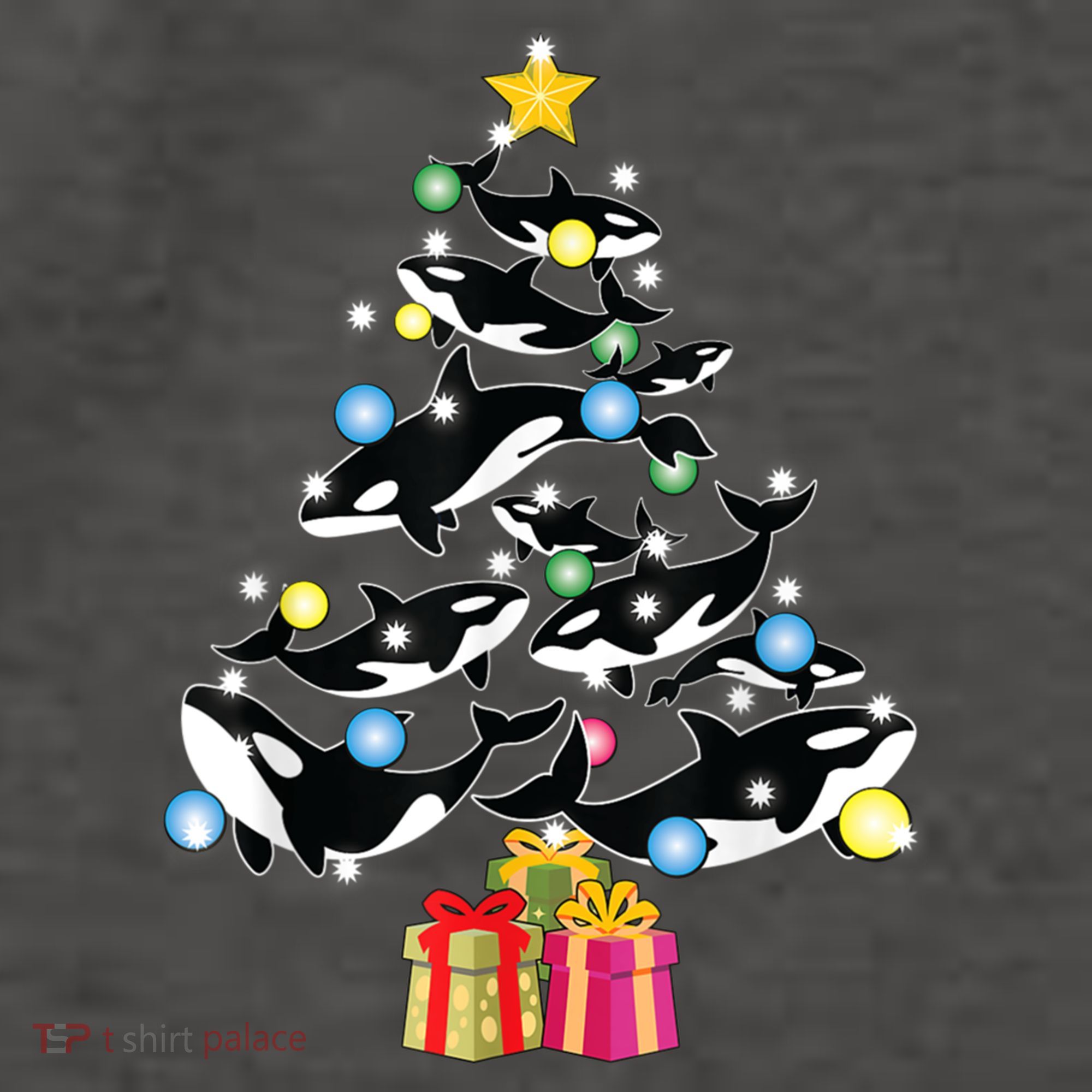 Orca Killer Whale Christmas Tree Orca Whales Lover Gift Vector Backpack