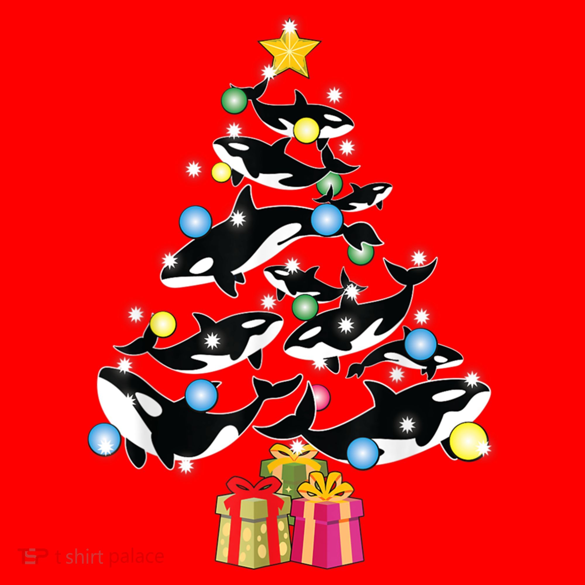 Orca Killer Whale Christmas Tree Orca Whales Lover Gift Santa Hat