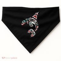 Orca Killer Whale Pacific Northwest Alaska Native American USA-Made Doggie Bandana thumb 0