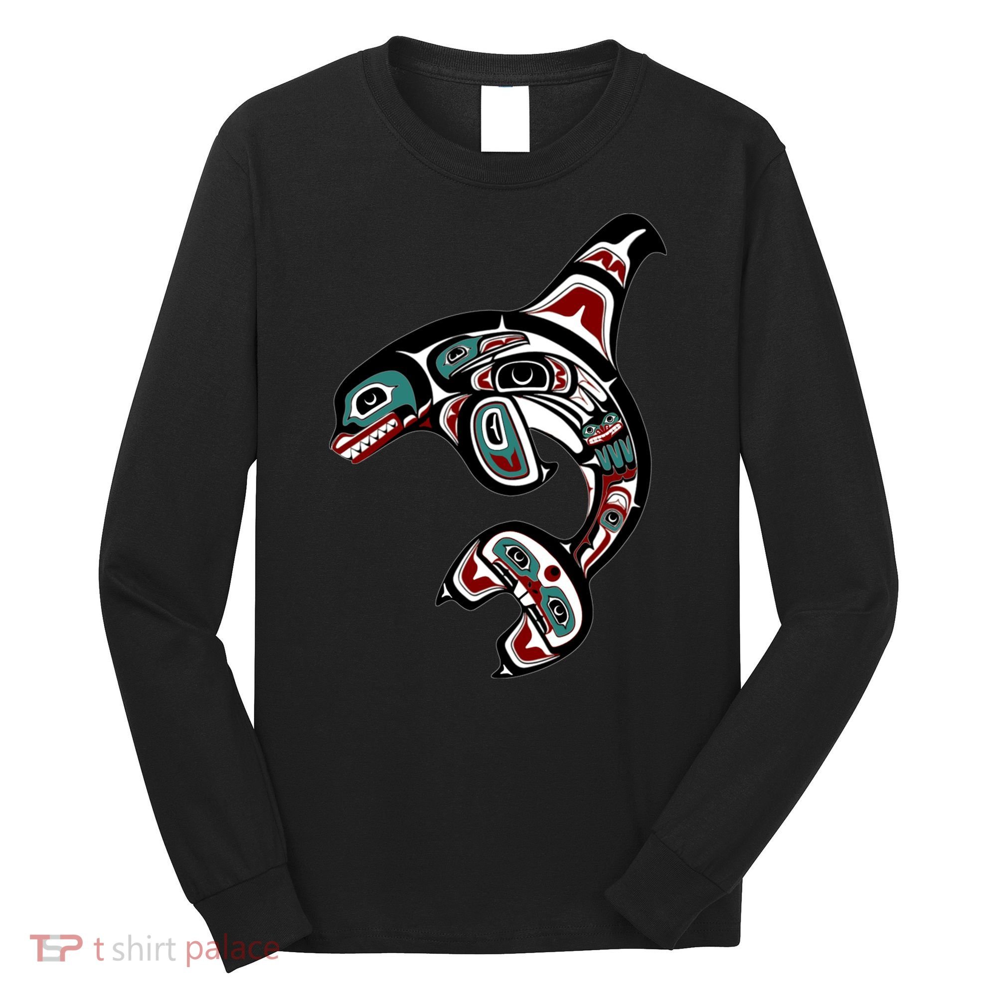 Orca Killer Whale Pacific Northwest Alaska Native American Long Sleeve Shirt