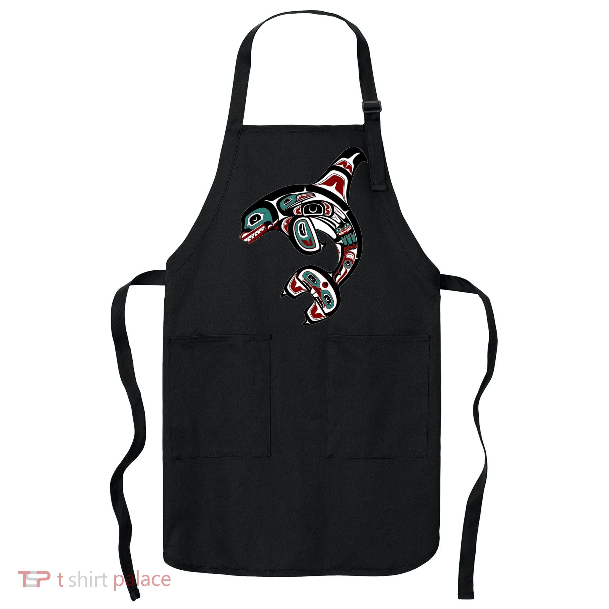 Orca Killer Whale Pacific Northwest Alaska Native American Apron