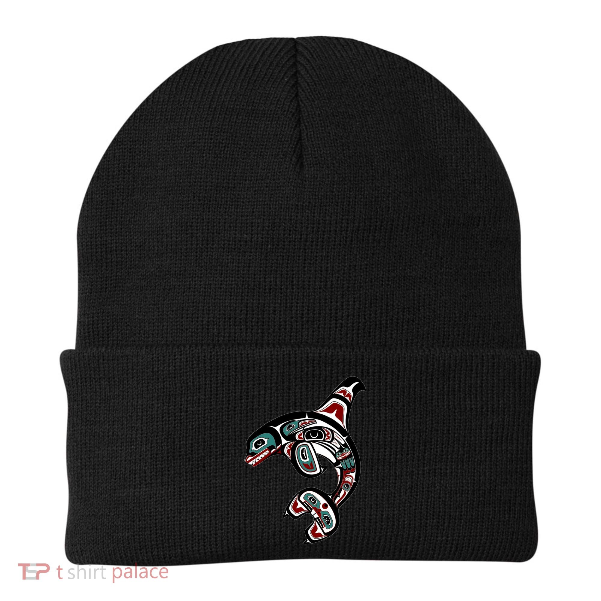 Orca Killer Whale Pacific Northwest Alaska Native American Beanie