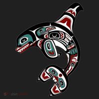 Orca Killer Whale Pacific Northwest Alaska Native American Beanie thumb 2
