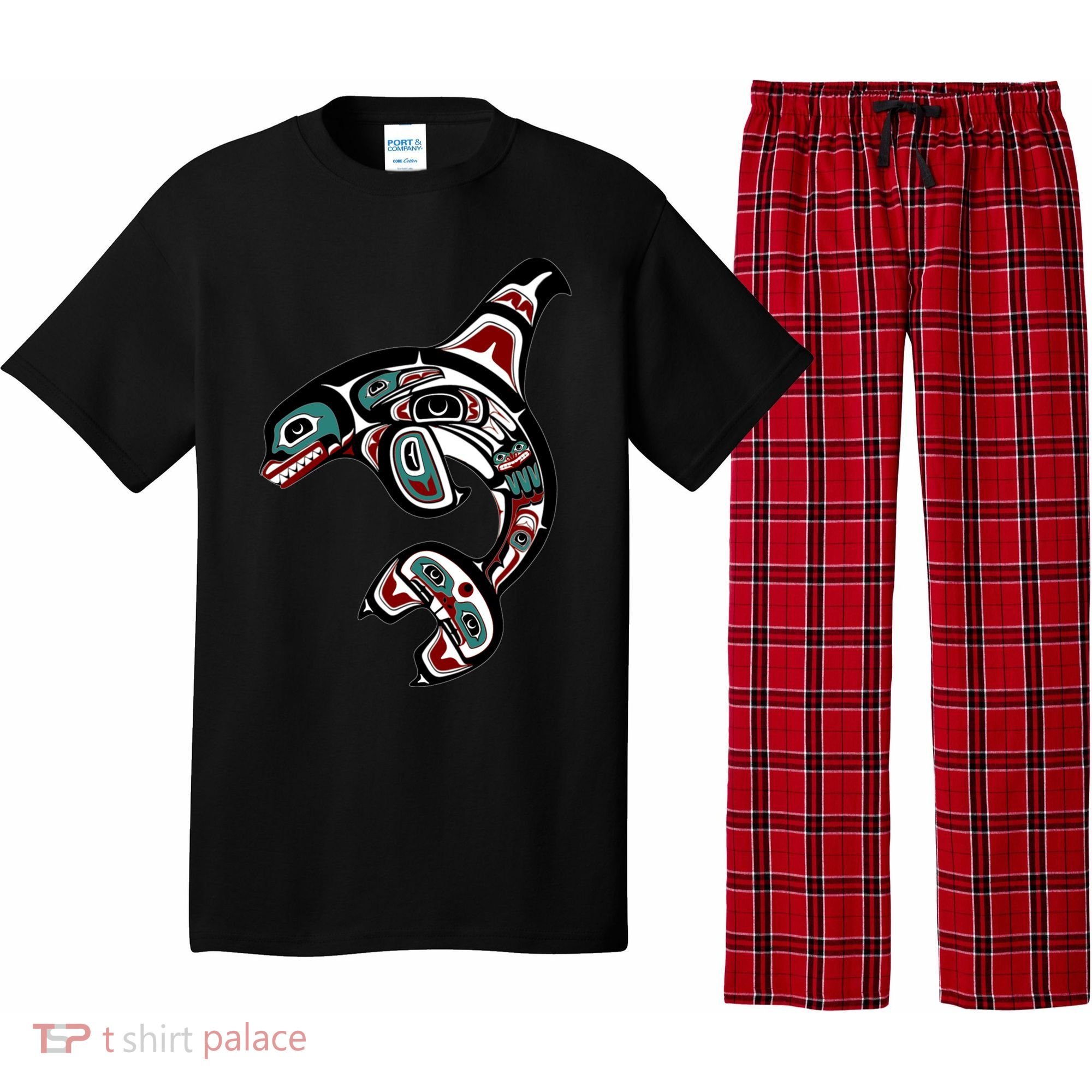 Orca Killer Whale Pacific Northwest Alaska Native American Pajama Set