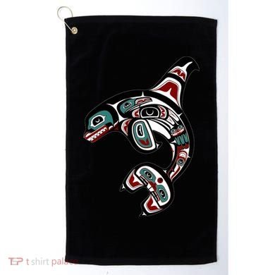Orca Killer Whale Pacific Northwest Alaska Native American Golf Towel