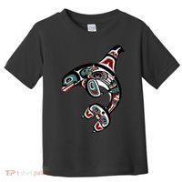 Orca Killer Whale Pacific Northwest Alaska Native American Toddler T-Shirt thumb 0