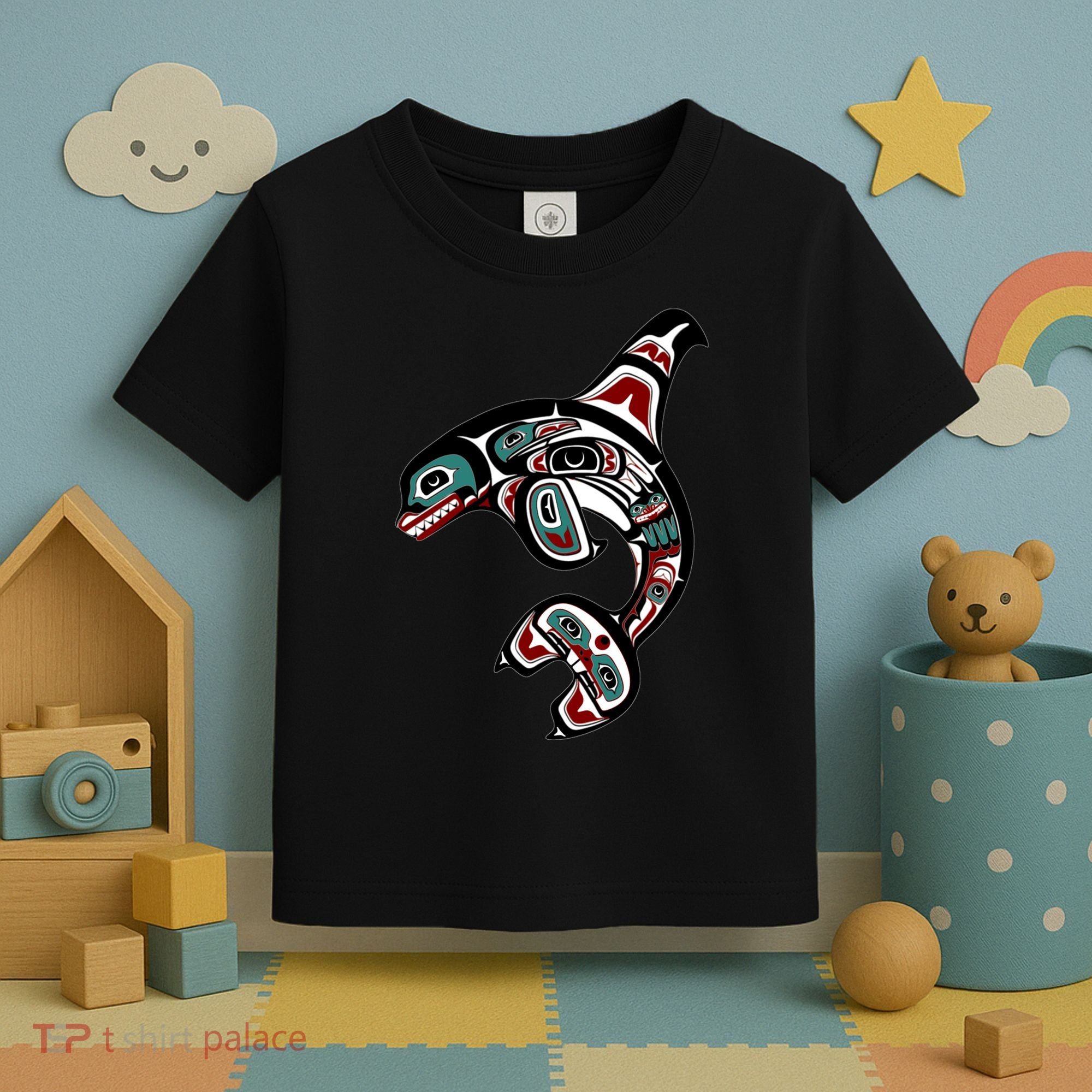 Orca Killer Whale Pacific Northwest Alaska Native American Toddler T-Shirt