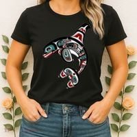 Orca Killer Whale Pacific Northwest Alaska Native American Women's T-Shirt thumb 2