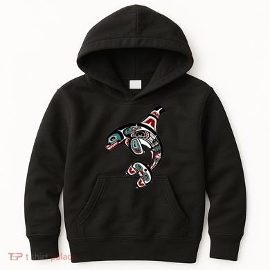 Orca Killer Whale Pacific Northwest Alaska Native American Kids Hoodie