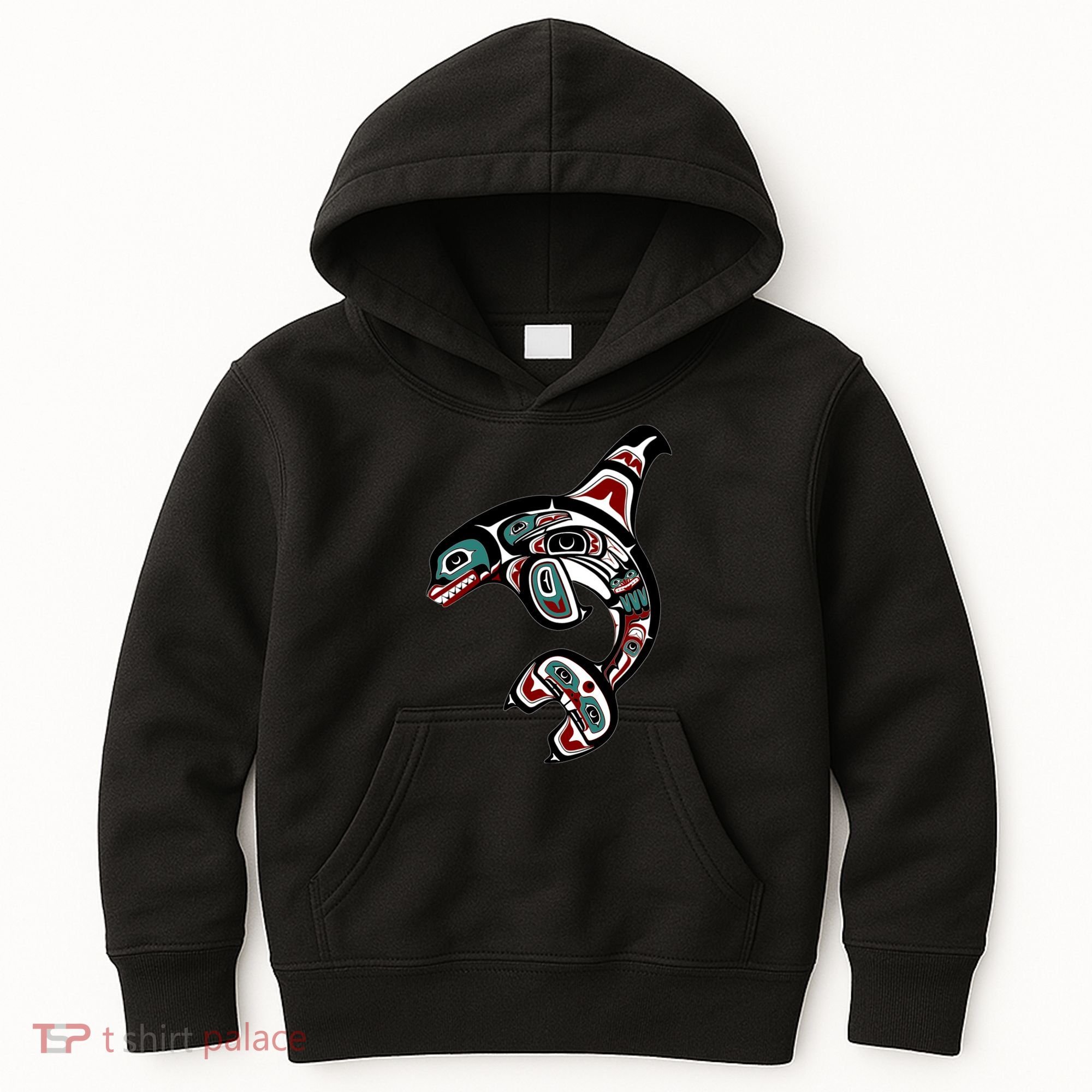 Orca Killer Whale Pacific Northwest Alaska Native American Kids Hoodie
