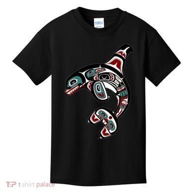 Orca Killer Whale Pacific Northwest Alaska Native American Kids T-Shirt