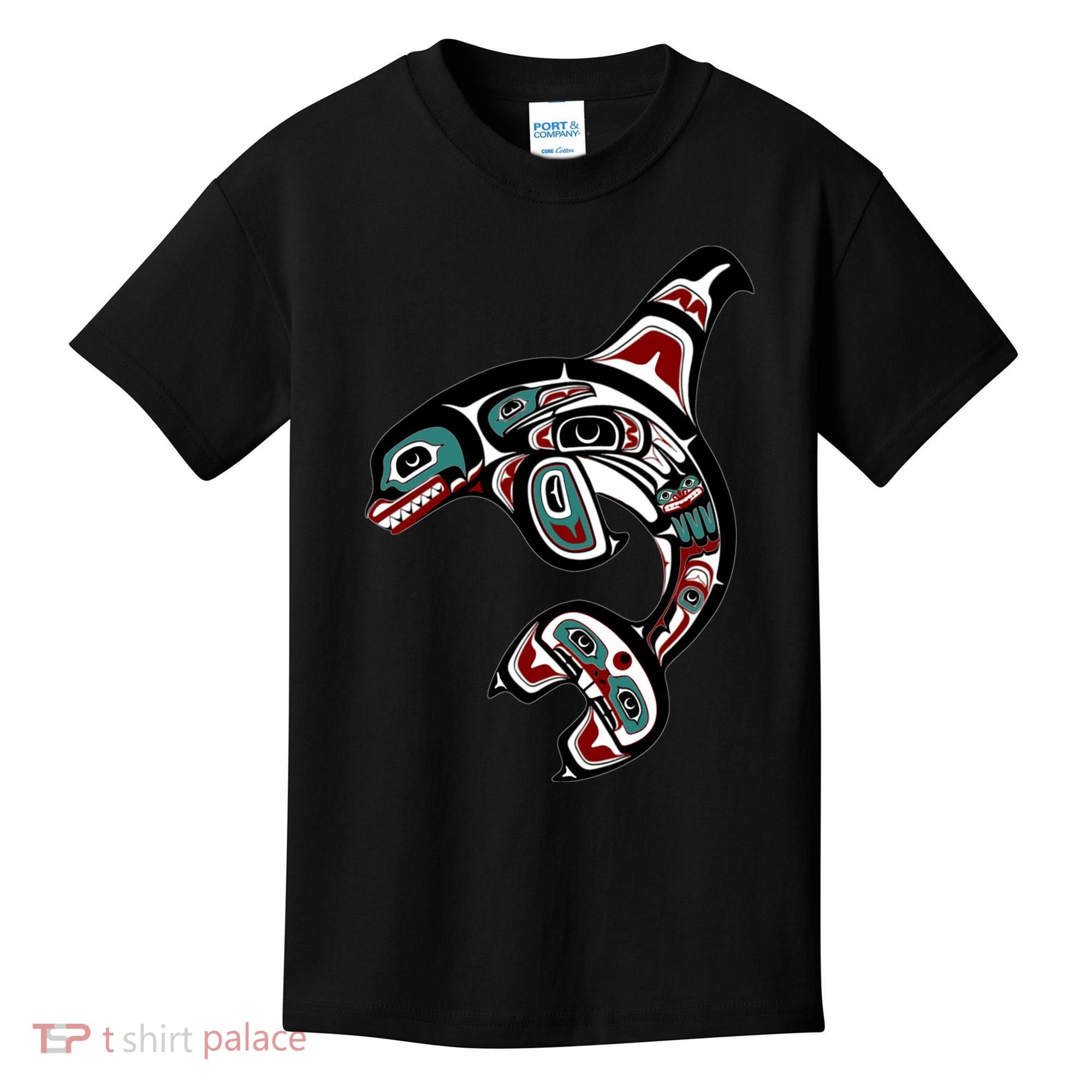Orca Killer Whale Pacific Northwest Alaska Native American Kids T-Shirt