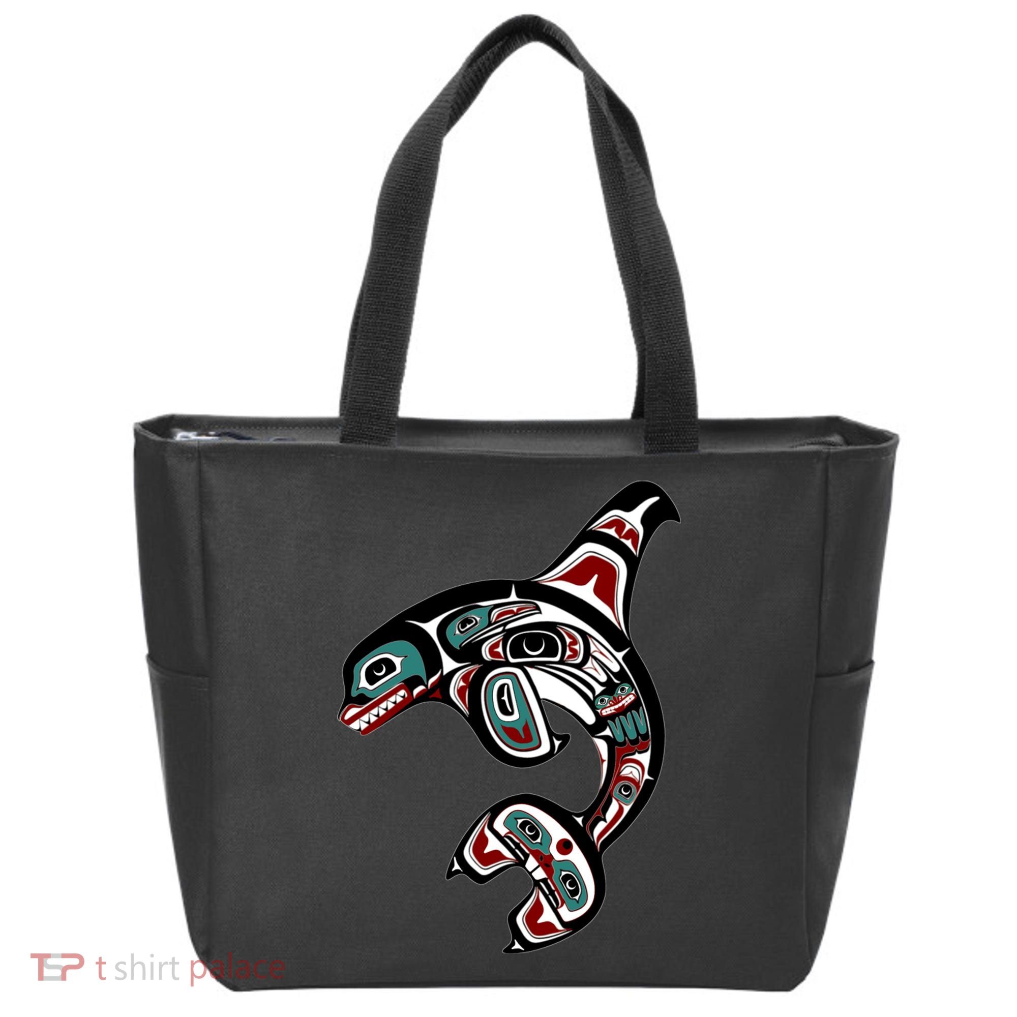Orca Killer Whale Pacific Northwest Alaska Native American Tote Bag