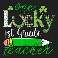 One Lucky 1st Grade Teacher St PatrickS Day Pencil Leopard Hat thumb 2