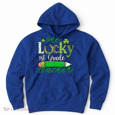 One Lucky 1st Grade Teacher St PatrickS Day Pencil Leopard Hoodie