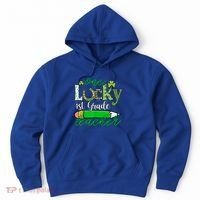 One Lucky 1st Grade Teacher St PatrickS Day Pencil Leopard Hoodie thumb 0