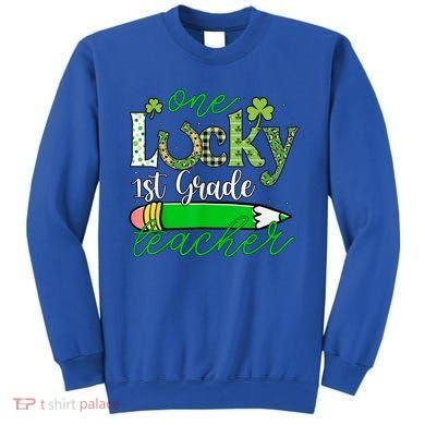 One Lucky 1st Grade Teacher St PatrickS Day Pencil Leopard Sweatshirt