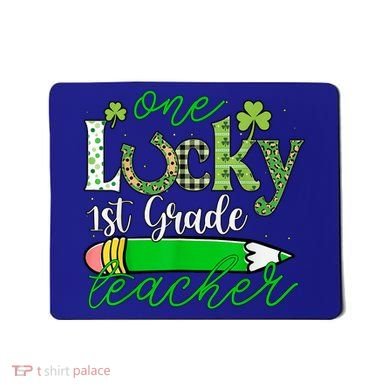 One Lucky 1st Grade Teacher St PatrickS Day Pencil Leopard Mousepad