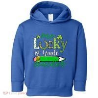 One Lucky 1st Grade Teacher St PatrickS Day Pencil Leopard Toddler Hoodie thumb 0