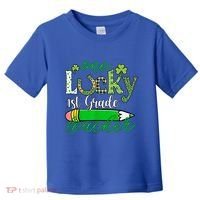 One Lucky 1st Grade Teacher St PatrickS Day Pencil Leopard Toddler T-Shirt thumb 0