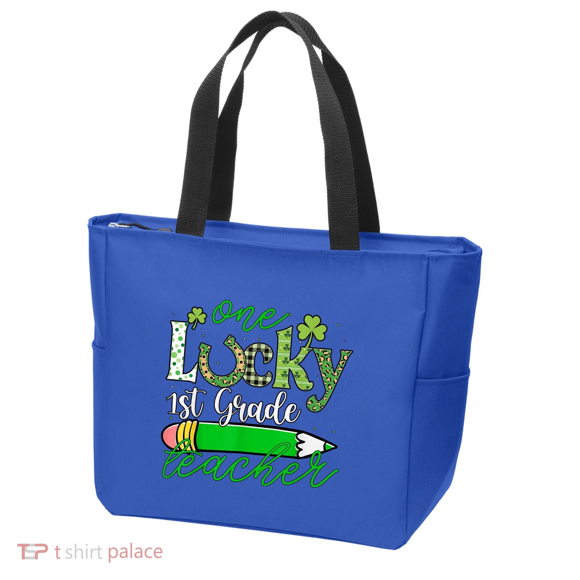 One Lucky 1st Grade Teacher St PatrickS Day Pencil Leopard Tote Bag