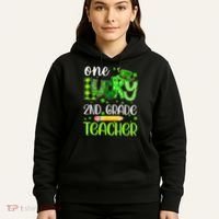 One Lucky 2nd Grade Teacher Pencil Shamrock St Patricks Day Hoodie thumb 5