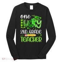 One Lucky 2nd Grade Teacher Pencil Shamrock St Patricks Day Long Sleeve Shirt thumb 0