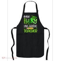 One Lucky 2nd Grade Teacher Pencil Shamrock St Patricks Day Apron thumb 0
