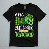 One Lucky 2nd Grade Teacher Pencil Shamrock St Patricks Day T-Shirt thumb 5