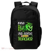 One Lucky 2nd Grade Teacher Pencil Shamrock St Patricks Day Backpack thumb 0