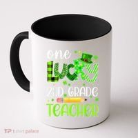 One Lucky 2nd Grade Teacher Pencil Shamrock St Patricks Day Coffee Mug thumb 0