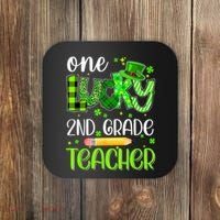One Lucky 2nd Grade Teacher Pencil Shamrock St Patricks Day Coaster thumb 0