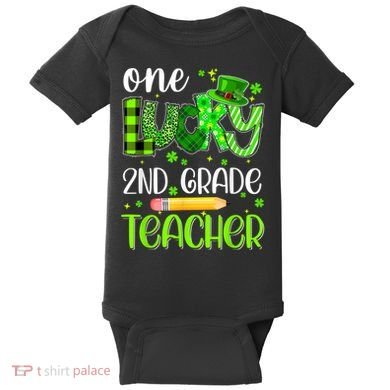 One Lucky 2nd Grade Teacher Pencil Shamrock St Patricks Day Baby Bodysuit