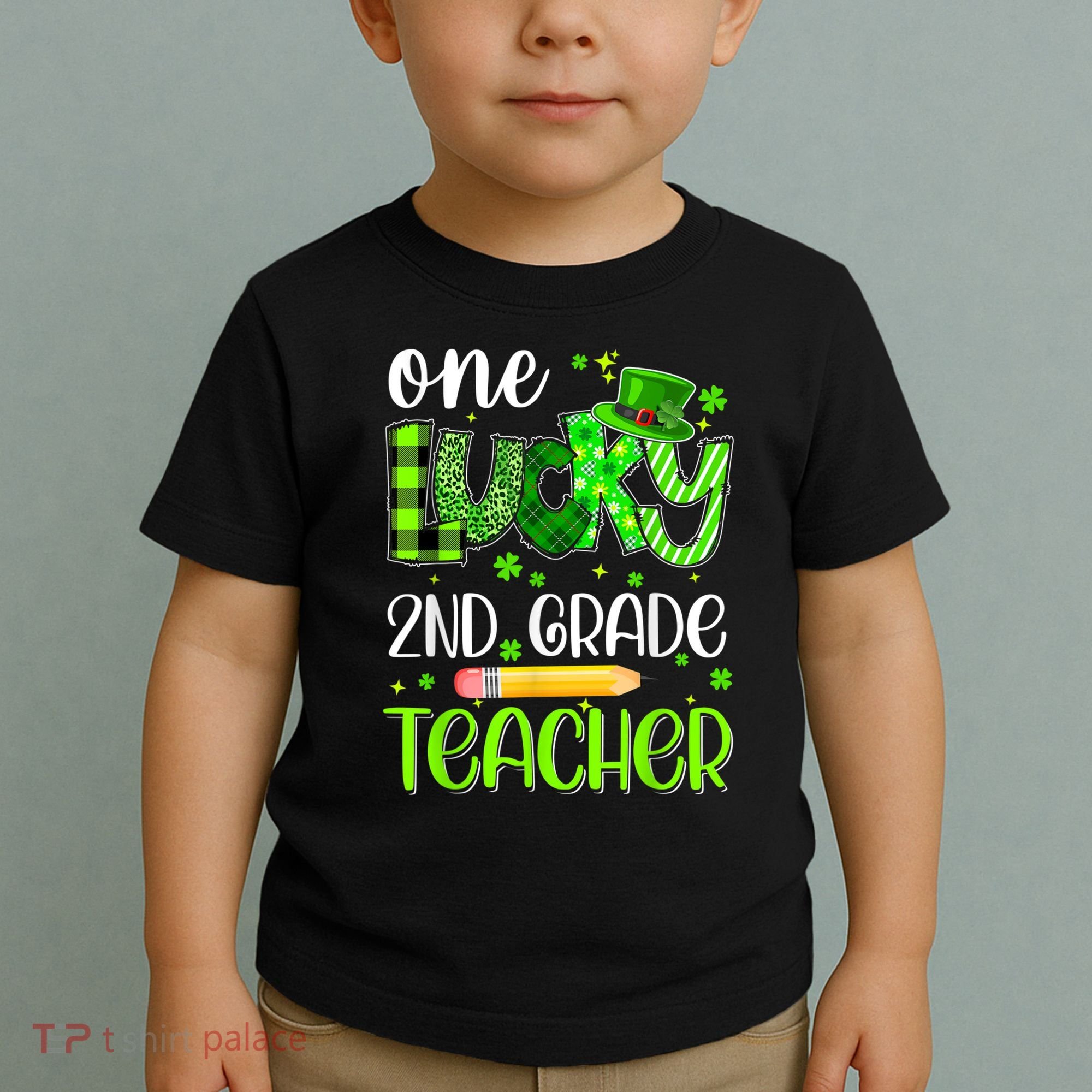 One Lucky 2nd Grade Teacher Pencil Shamrock St Patricks Day Toddler T-Shirt