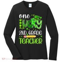 One Lucky 2nd Grade Teacher Pencil Shamrock St Patricks Day Women's Long Sleeve Shirt thumb 0
