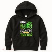 One Lucky 2nd Grade Teacher Pencil Shamrock St Patricks Day Kids Hoodie thumb 0