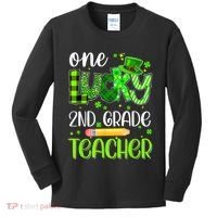 One Lucky 2nd Grade Teacher Pencil Shamrock St Patricks Day Kids Long Sleeve Shirt thumb 0