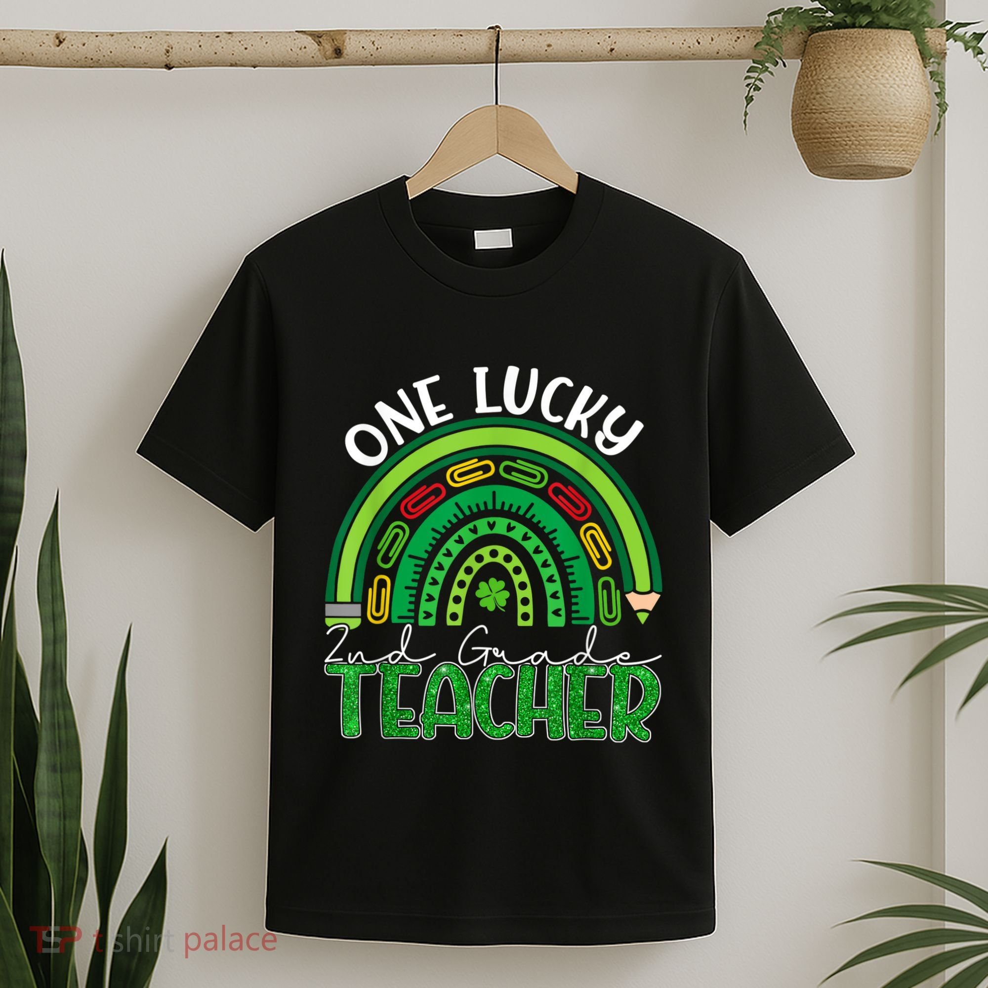 One Lucky 2nd Grade Teacher St Patricks Day Teacher Rainbow T-Shirt