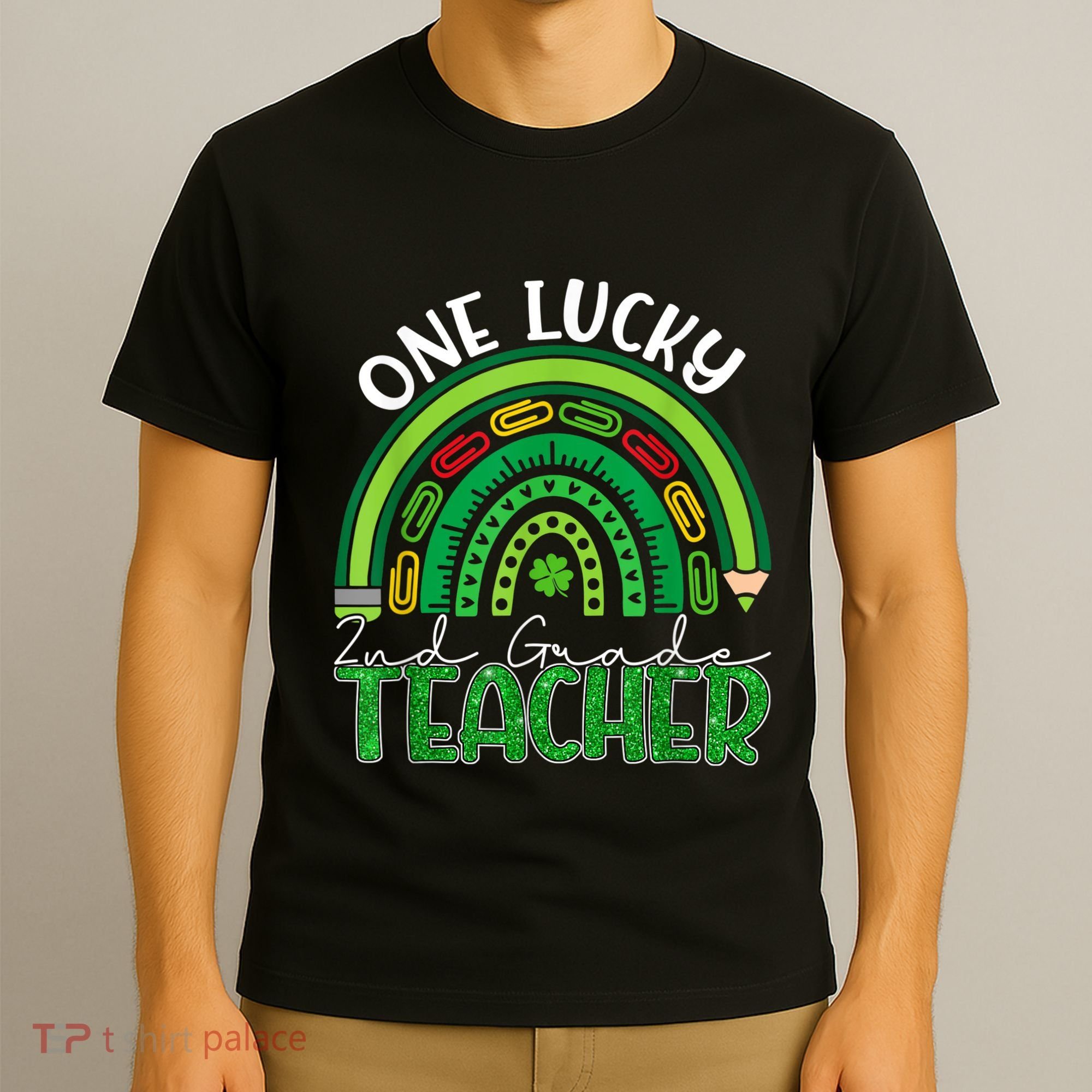 One Lucky 2nd Grade Teacher St Patricks Day Teacher Rainbow T-Shirt