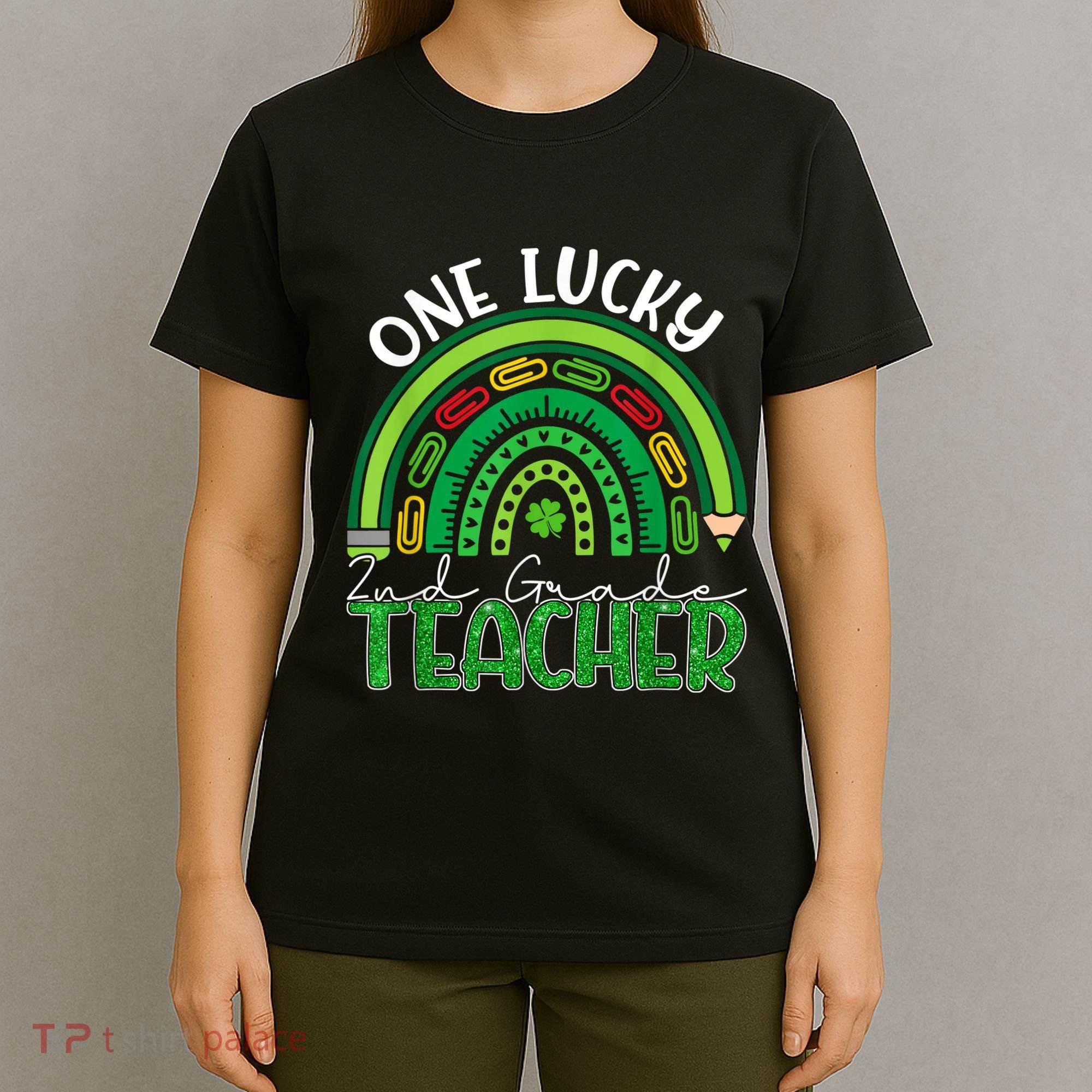 One Lucky 2nd Grade Teacher St Patricks Day Teacher Rainbow T-Shirt