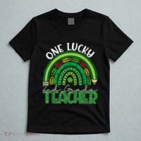 One Lucky 2nd Grade Teacher St Patricks Day Teacher Rainbow T-Shirt thumb 5