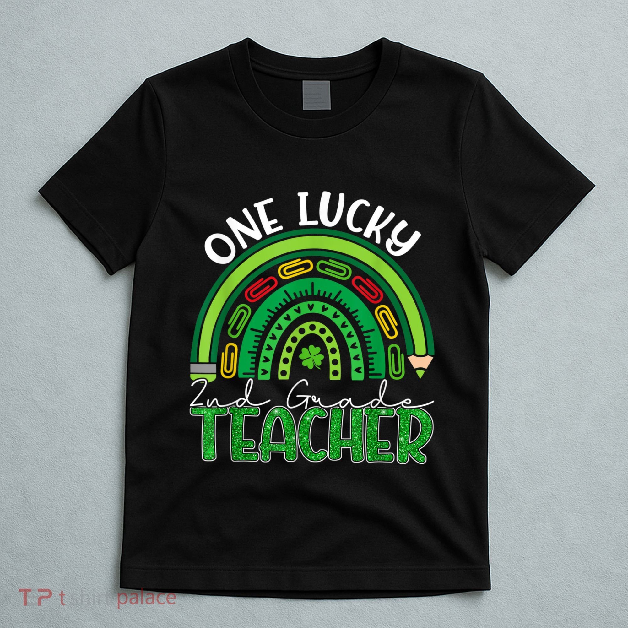 One Lucky 2nd Grade Teacher St Patricks Day Teacher Rainbow T-Shirt
