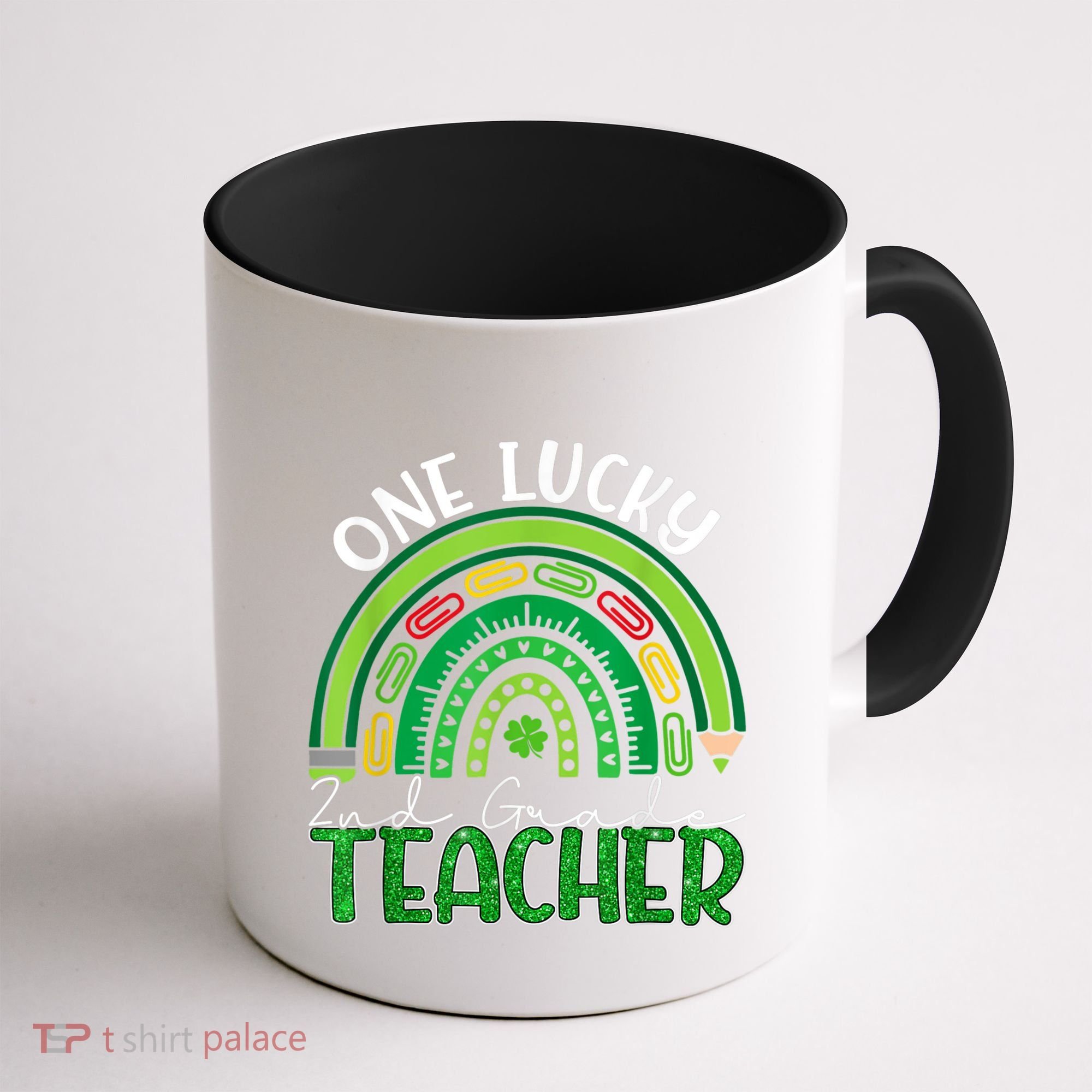 One Lucky 2nd Grade Teacher St Patricks Day Teacher Rainbow Coffee Mug