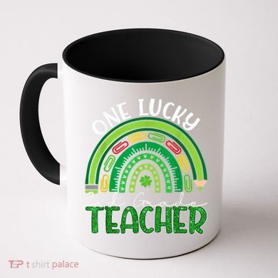 One Lucky 2nd Grade Teacher St Patricks Day Teacher Rainbow Coffee Mug
