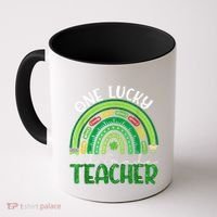 One Lucky 2nd Grade Teacher St Patricks Day Teacher Rainbow Coffee Mug thumb 0