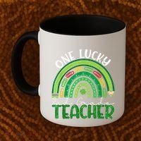 One Lucky 2nd Grade Teacher St Patricks Day Teacher Rainbow Coffee Mug thumb 2