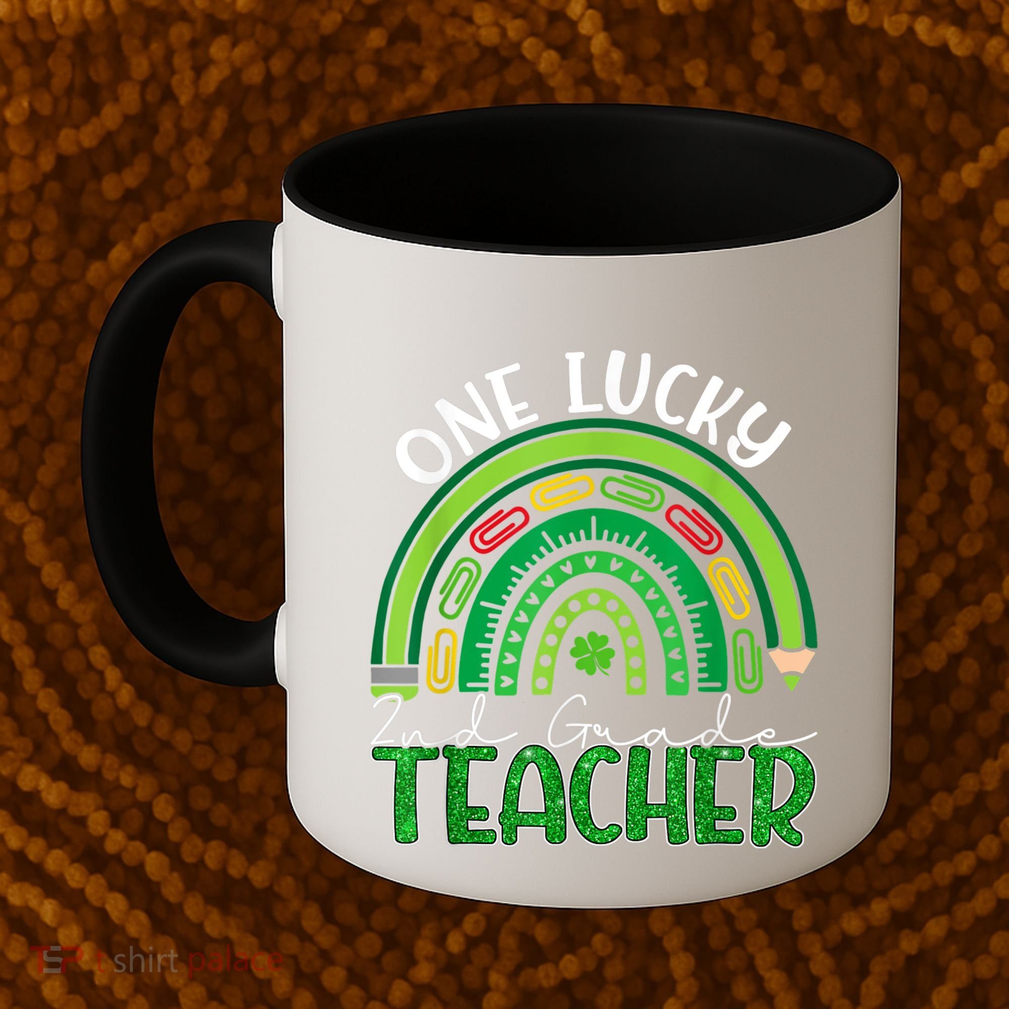 One Lucky 2nd Grade Teacher St Patricks Day Teacher Rainbow Coffee Mug