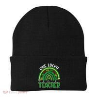 One Lucky 2nd Grade Teacher St Patricks Day Teacher Rainbow Beanie thumb 0